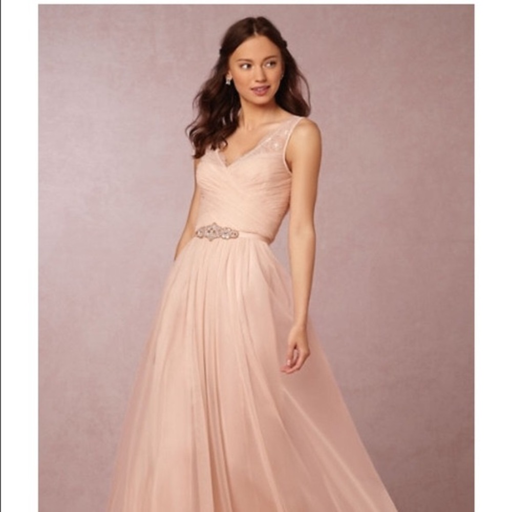BHLDN fleur dress in blush